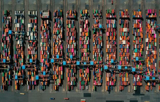 Containerschiffe von oben