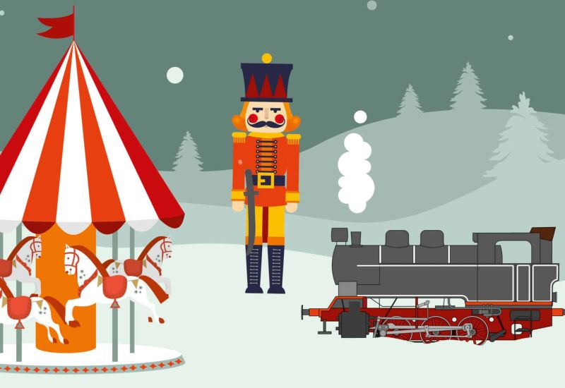 Weihnachtlich Winterliches Motiv mit Nußknacker