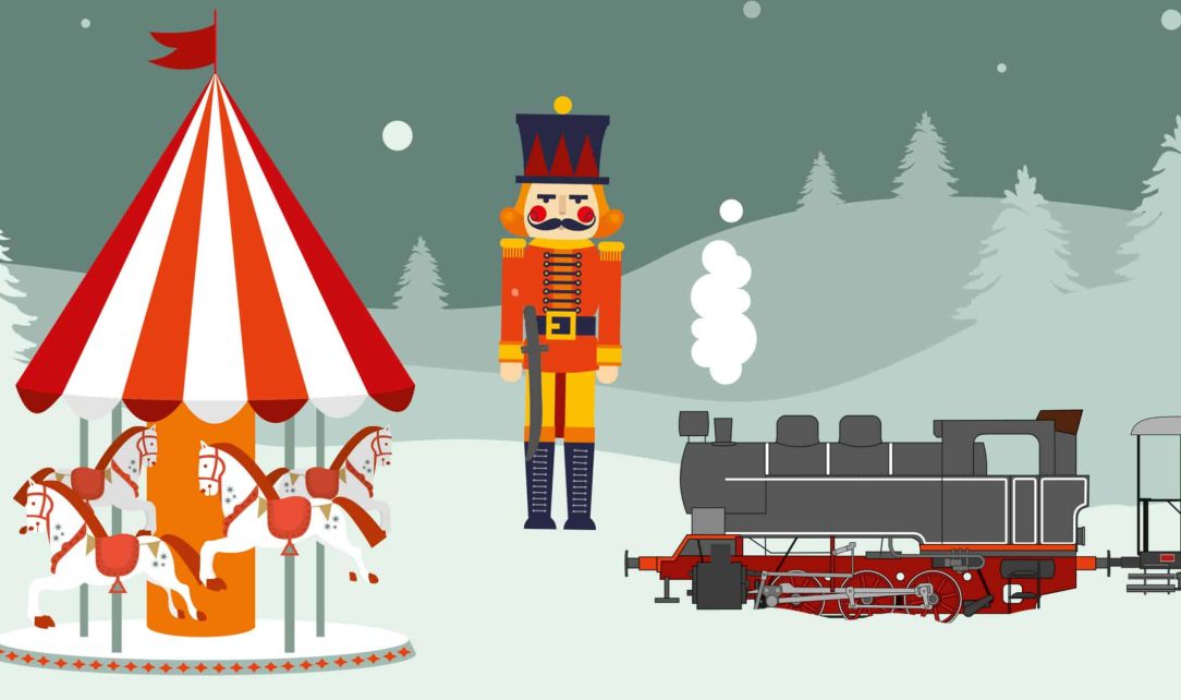 Weihnachtlich Winterliches Motiv mit Nußknacker
