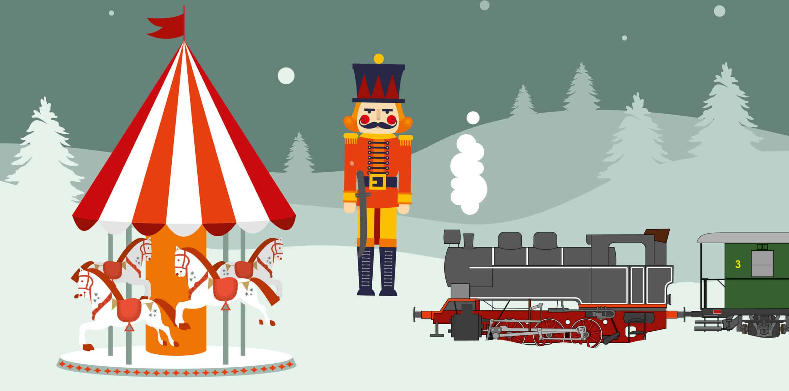 Weihnachtlich Winterliches Motiv mit Nußknacker
