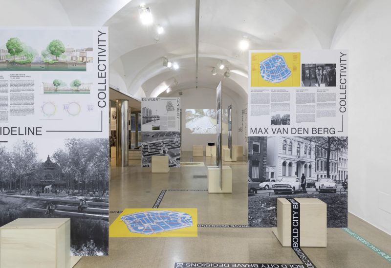 Blick in die Ausstellung „Mutige Stadt, mutige Entscheidungen – wie Groningen sich in eine Modellstadt verwandelte“ in Graz